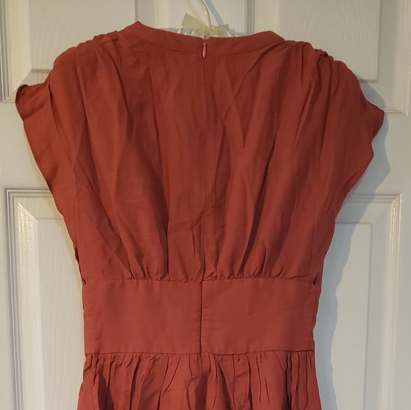 Ruched Dress in Rust - Picture 3 of 4